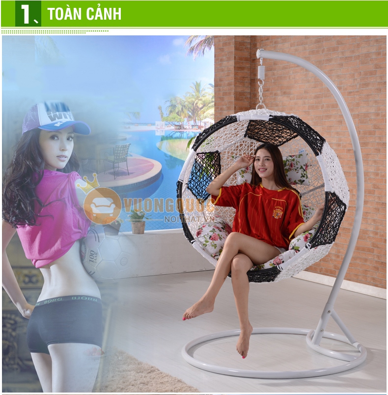 Xích đu trong nhà họa tiết quả bóng